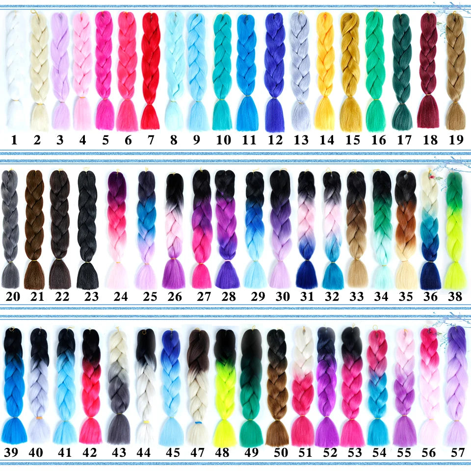 Synthetic 100g/pack colorful Afro Ombre Stretched Braiding Hair Extensions Jumbo Hair Braids for black women