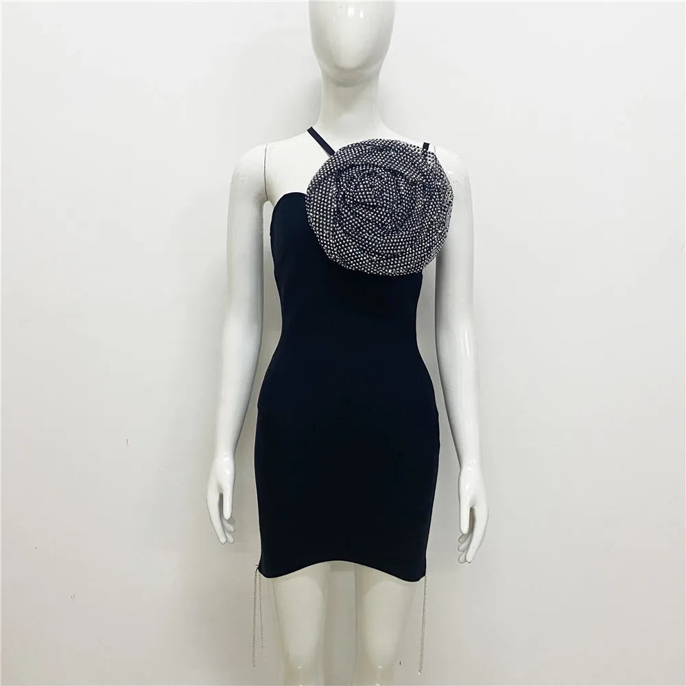2024 New Elegant Spaghetti Strap 3D Flower Dresses
