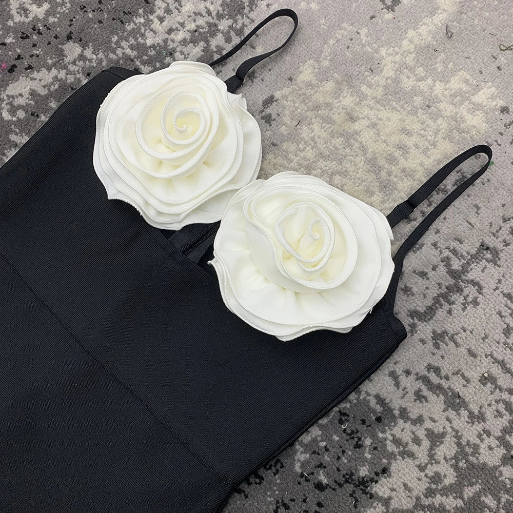 3D Flowers Bodycon Long Dresses
