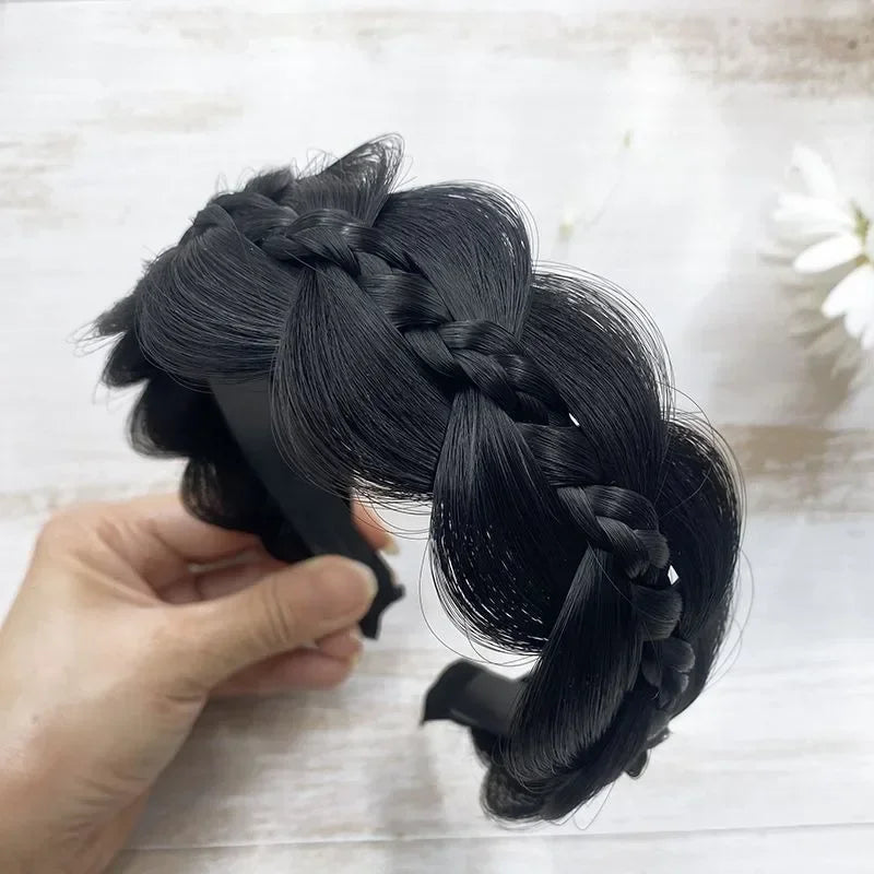 1pc Wig Twist Headbands for Women Wide Fishbone Braids Hairbands Handmade Headwear Accessories