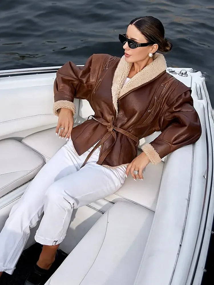 Retro Sleeve Leather Jacket