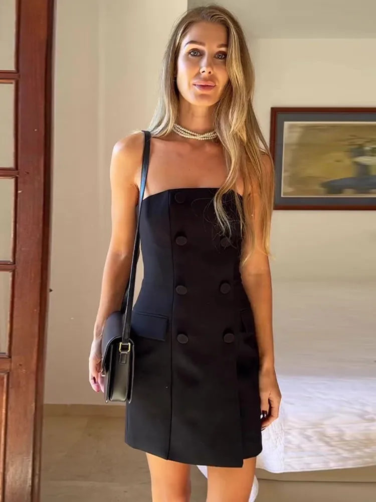 Chic Solid Strapless Bodycon Mini Dress