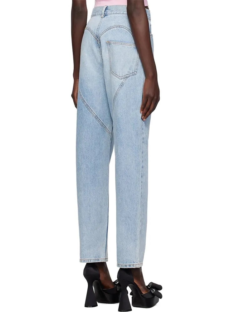 Patchwork Diamonds Denim Pants