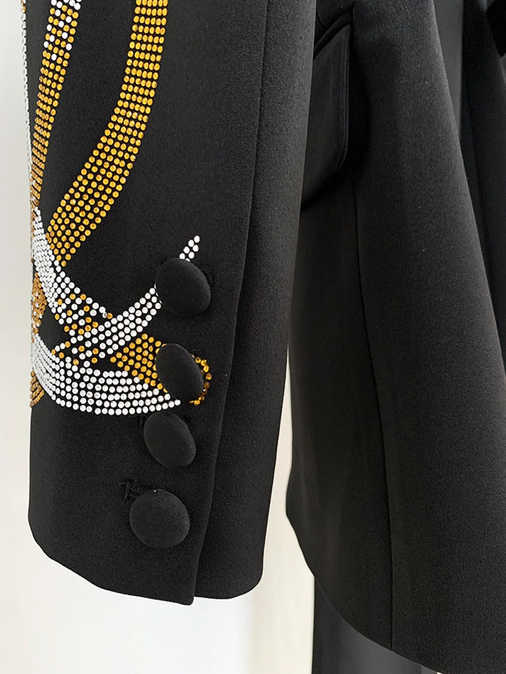 Suit Pants Set Two Piece Office Ladies Printed Business Diamond Belt Single Button Horn Pants Suit+Pants Formal Set