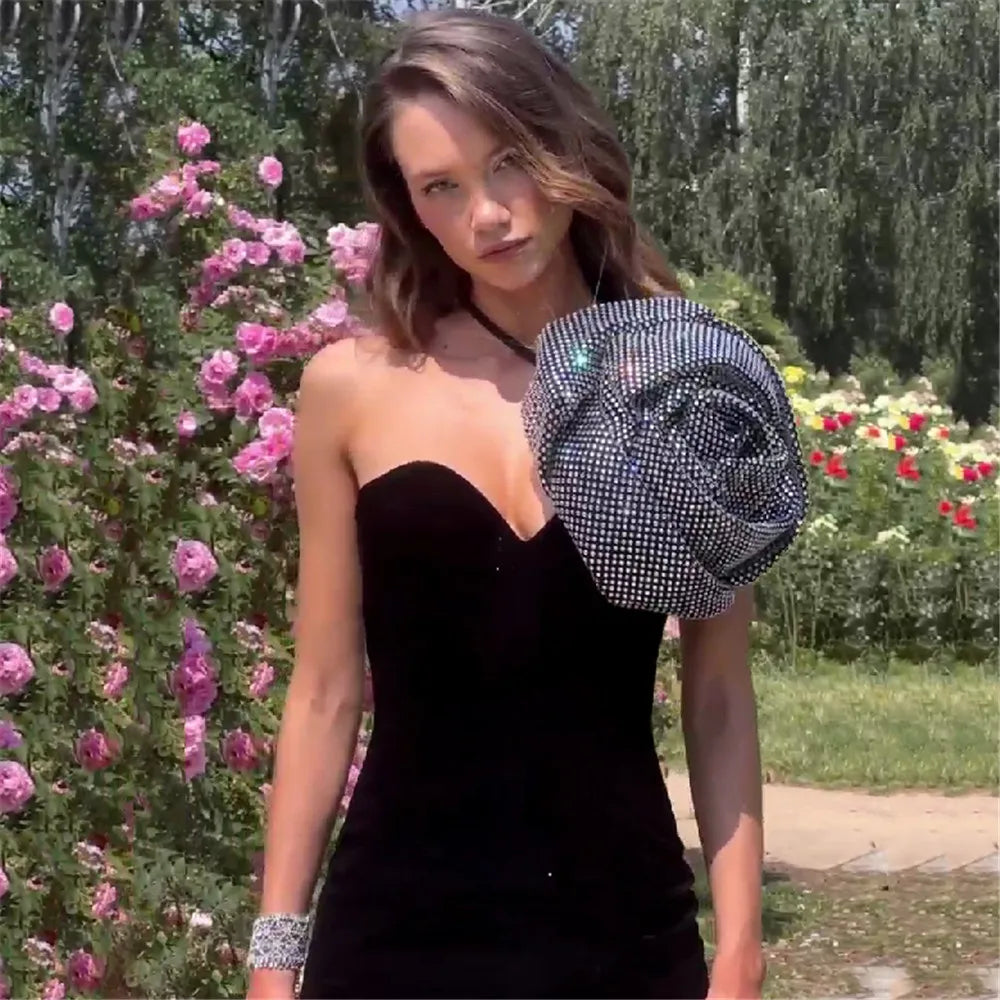 2024 New Elegant Spaghetti Strap 3D Flower Dresses