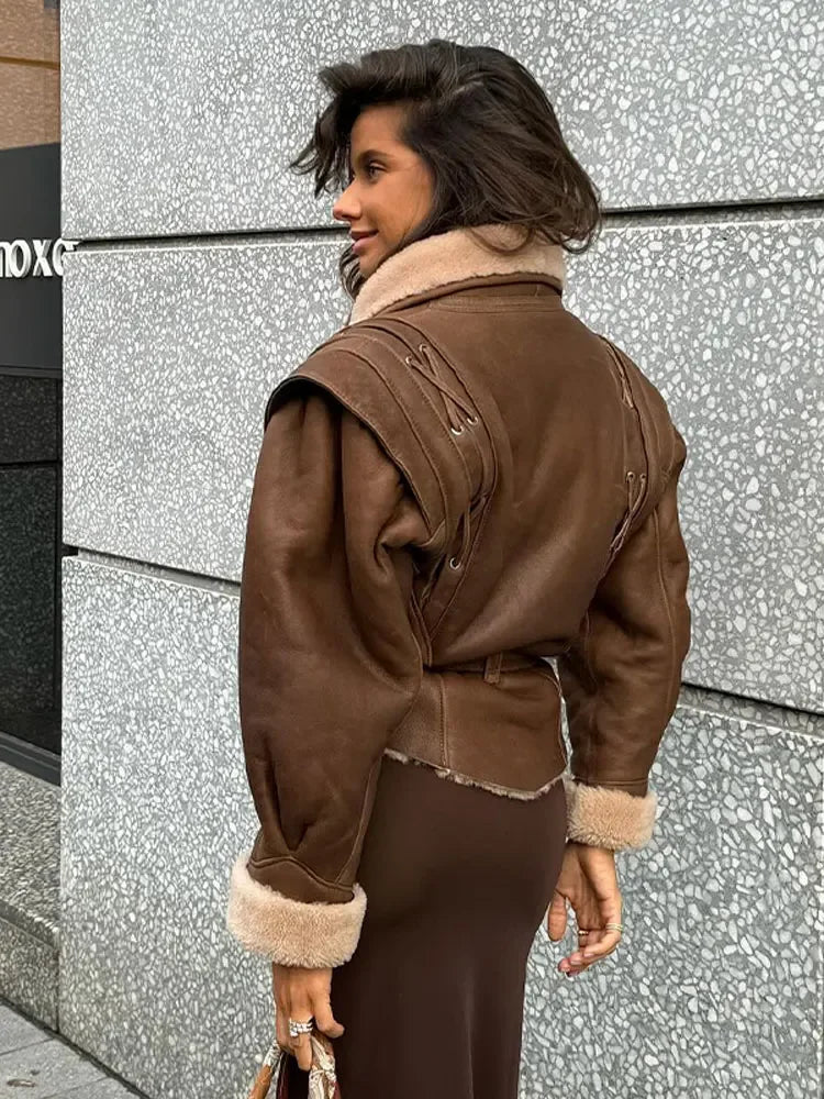 Retro Sleeve Leather Jacket