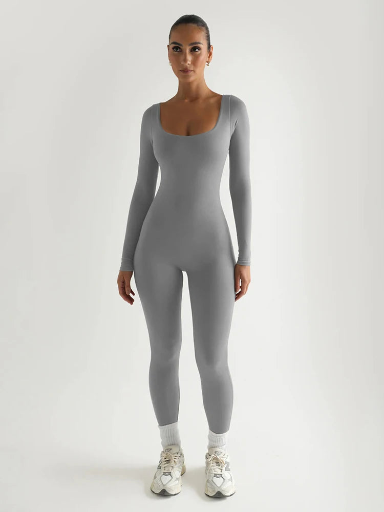Yoga Jumpsuit Women Basics Long-sleeved Jumpsuits Fitness Exercise Workout
