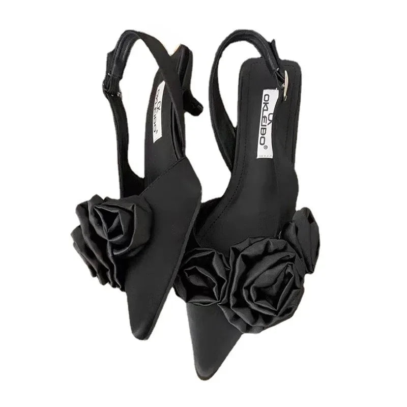 Flower 2024 Mid Heels Women Sandals Shoes