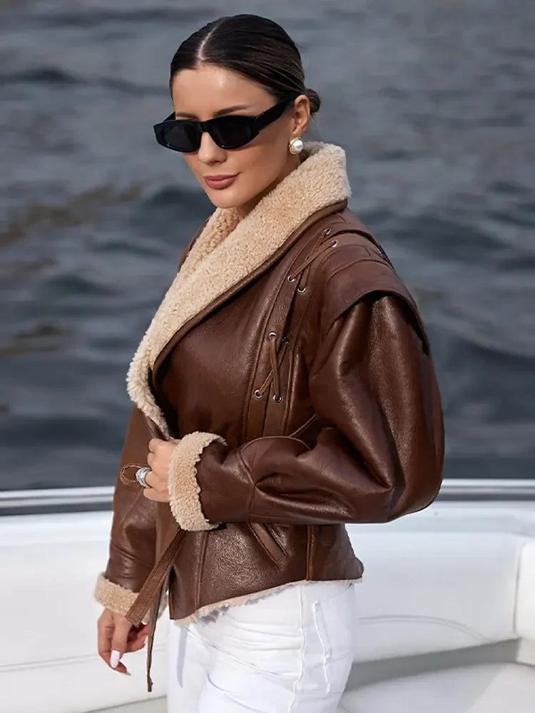 Retro Sleeve Leather Jacket