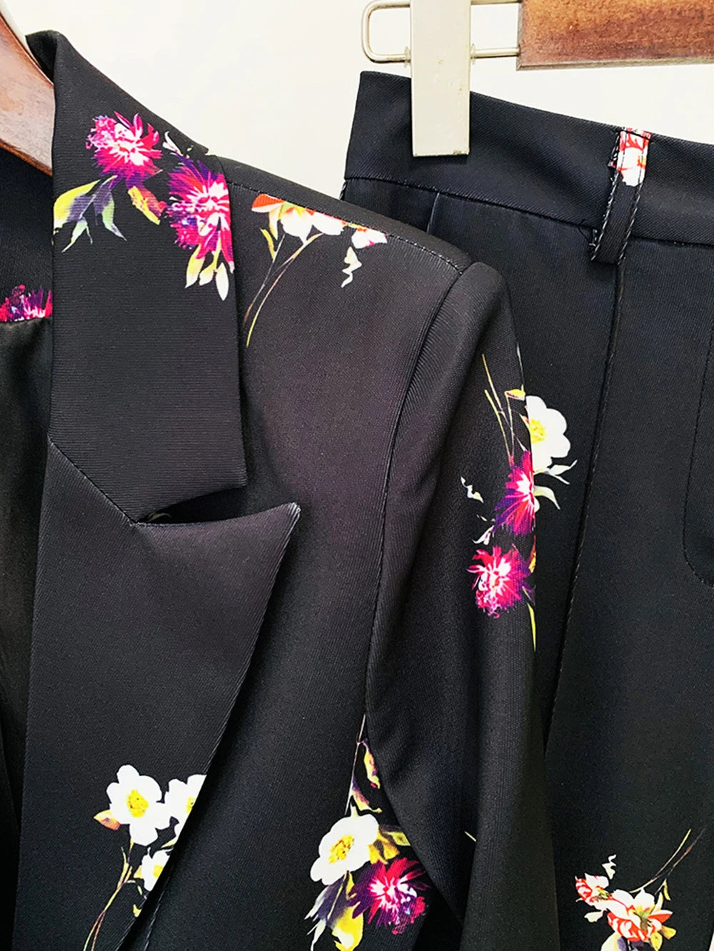 Single Button Suit Pants Set 2-Piece Office Business Dress Single Button Open Front Pants Jacket Set