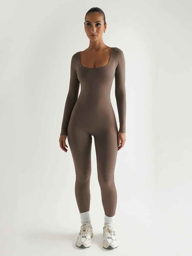 Yoga Jumpsuit Women Basics Long-sleeved Jumpsuits Fitness Exercise Workout