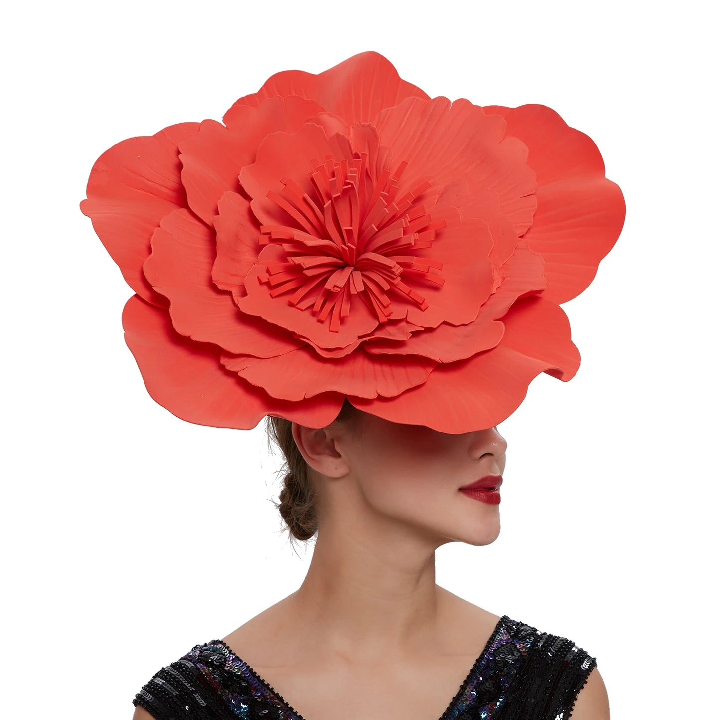 Large Flower Hair Band Bow Fascinator Hat Headdress Bridal Makeup Prom Photo Shoot Photography Hair Accessories