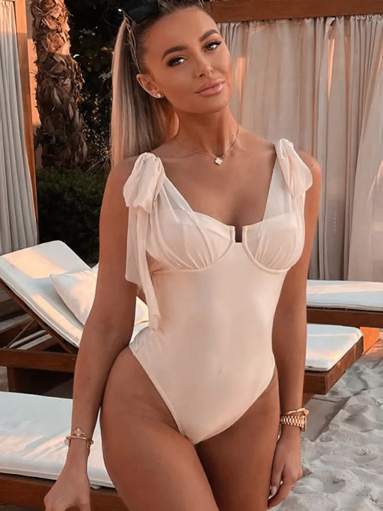 Mesh Bandage Slip Bodysuit