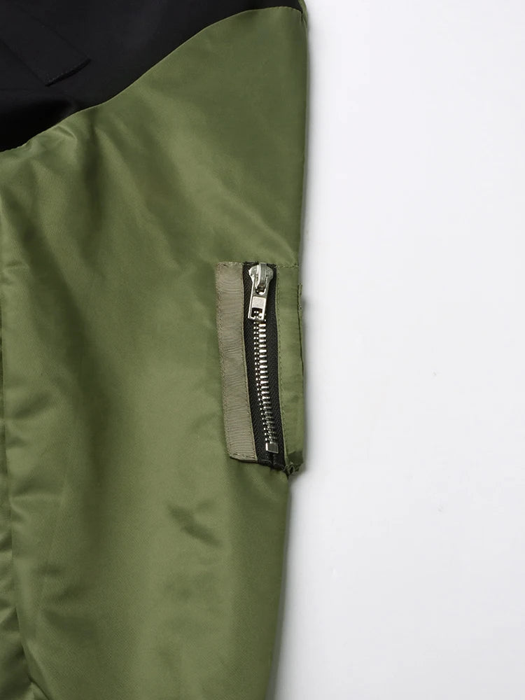Colorblock Patchwork Pockets Casual Windbreakers Long Sleeve Spliced Button Coats