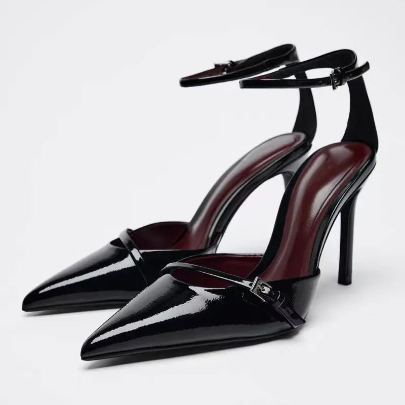 Elegant High Heeled Women's Shoes Patent Leather Pointed Toe Sexy Red Weddings Bridal Pumps Ladies Designer Luxury Stilettos