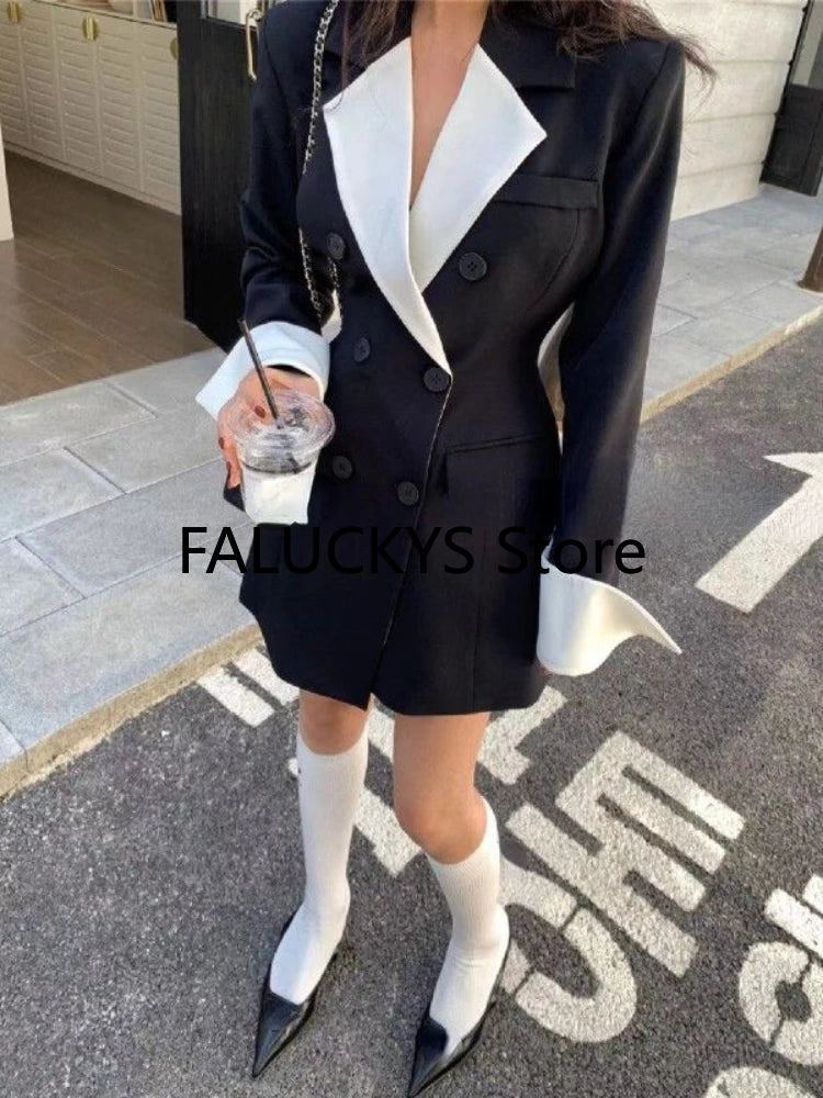 Autumn Elegant French Dress Women Vintage Mini Dress