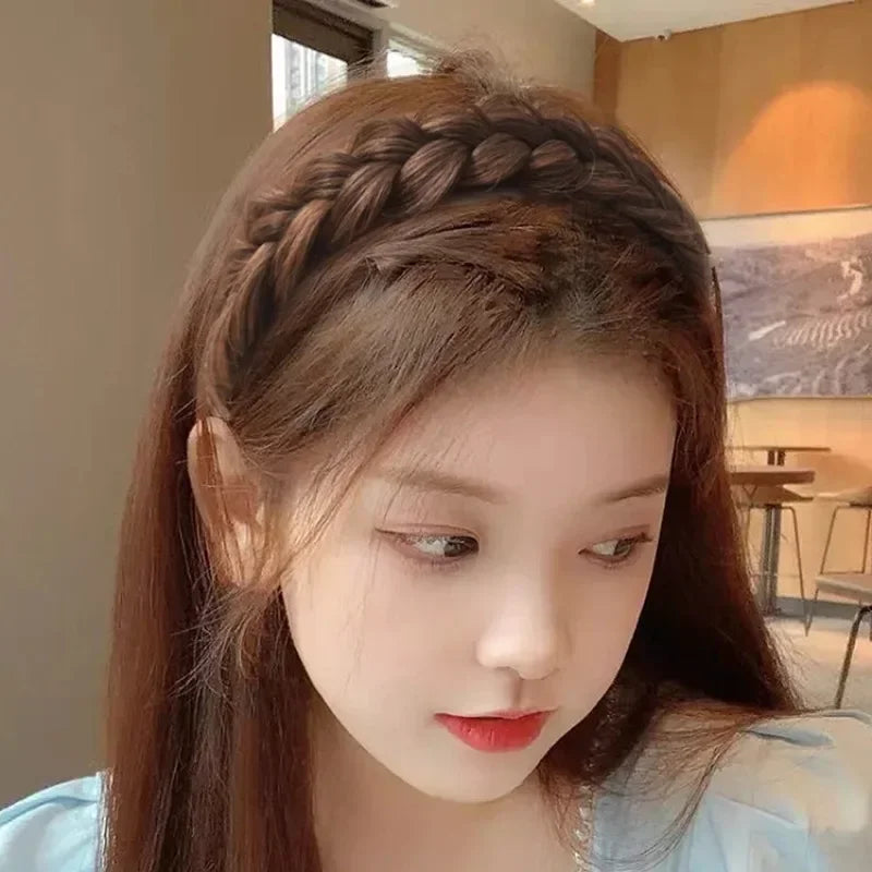 1pc Wig Twist Headbands for Women Wide Fishbone Braids Hairbands Handmade Headwear Accessories