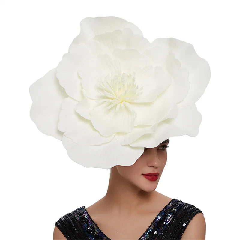Large Flower Hair Band Bow Fascinator Hat Headdress Bridal Makeup Prom Photo Shoot Photography Hair Accessories