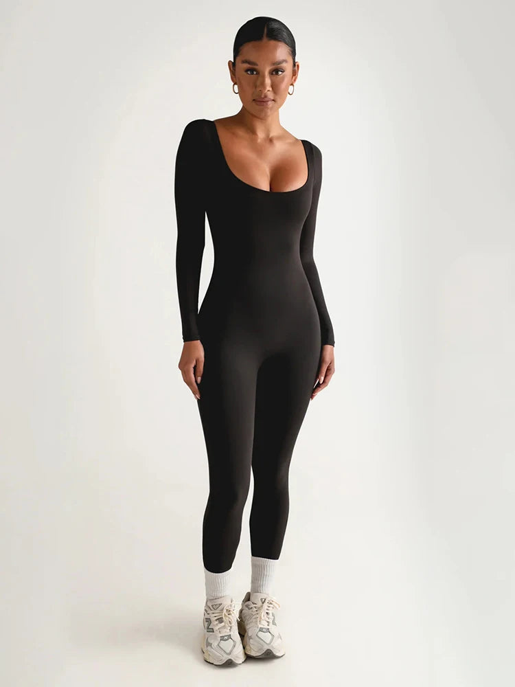 Yoga Jumpsuit Women Basics Long-sleeved Jumpsuits Fitness Exercise Workout