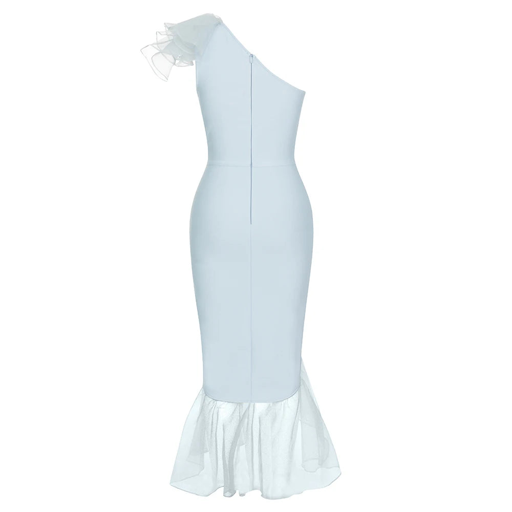 Bandage One Shoulder Sleeveless Dress