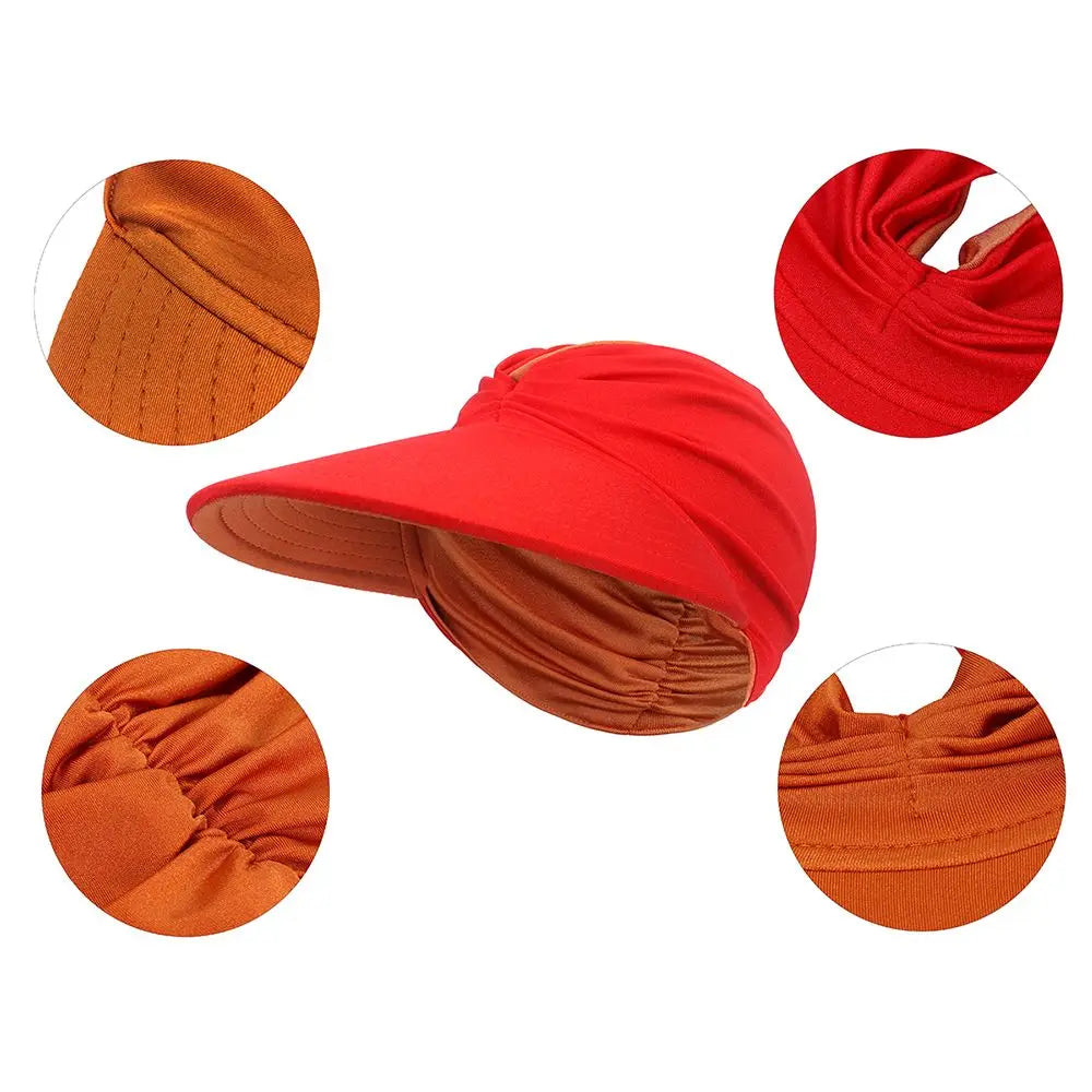 1Pc Wide Brim Double-sided Visor Hat Sun Protectio Anti-UV Summern Hats Fashion Flexible Baseball Cap Travel Beach Cap