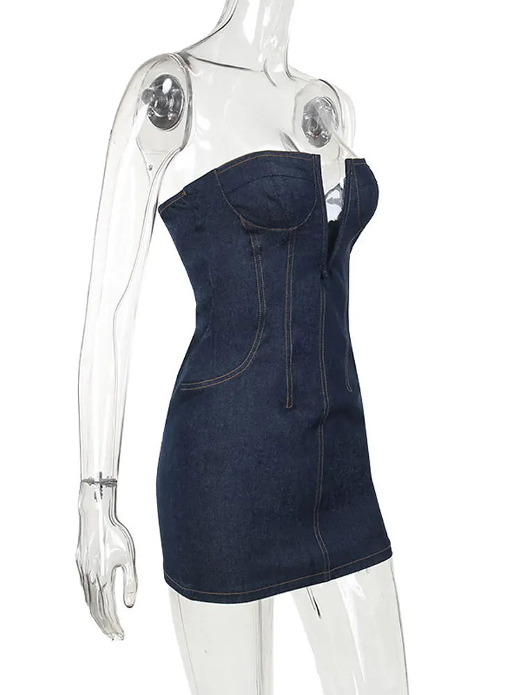 Sleeveless Denim Mini Dress