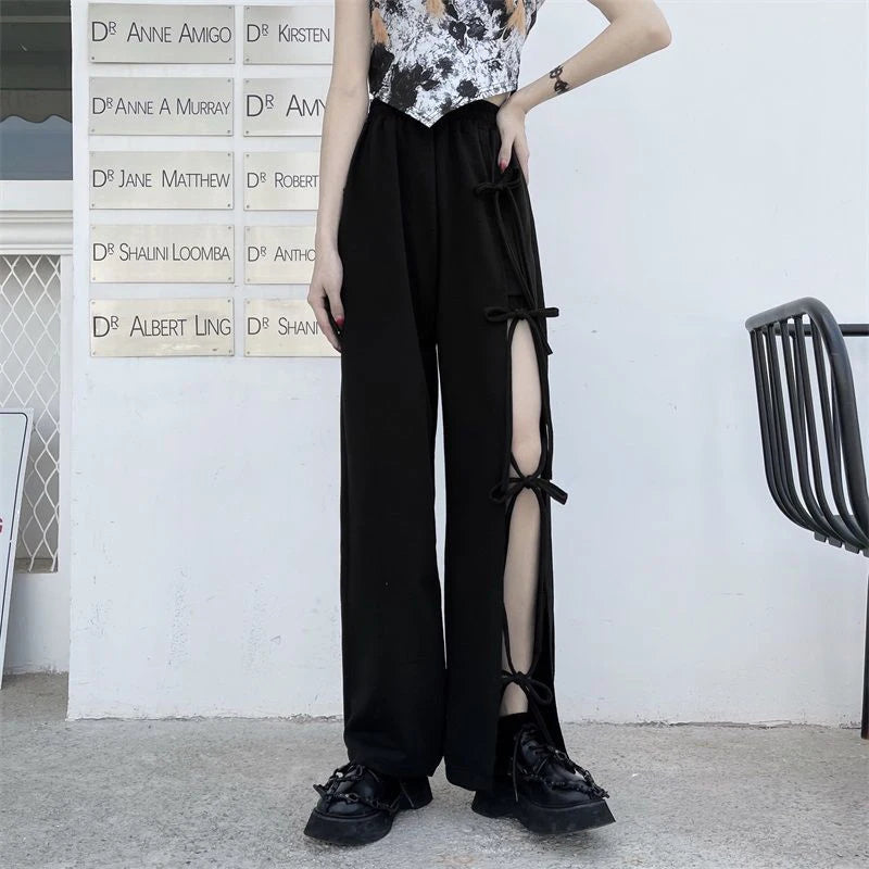 High Waist Wide Leg Pants Korean