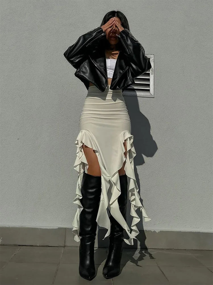 High Waist Sliver Bodycon Skirt