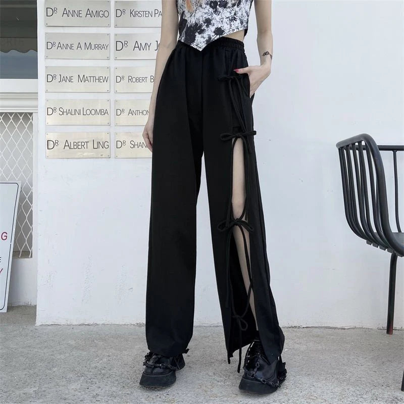 High Waist Wide Leg Pants Korean