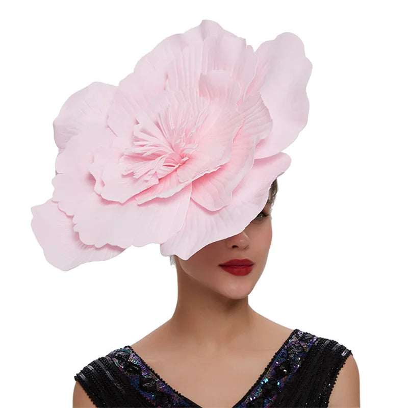 Large Flower Hair Band Bow Fascinator Hat Headdress Bridal Makeup Prom Photo Shoot Photography Hair Accessories