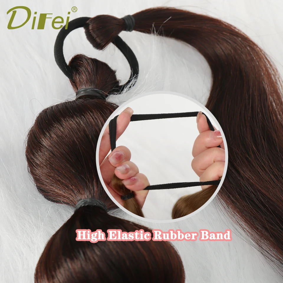 Bubble Ponytail Extension Synthetic Warp Around Ponytail Hair Extensions For Women Lantern Bubble Ponytail Natural Black Brown