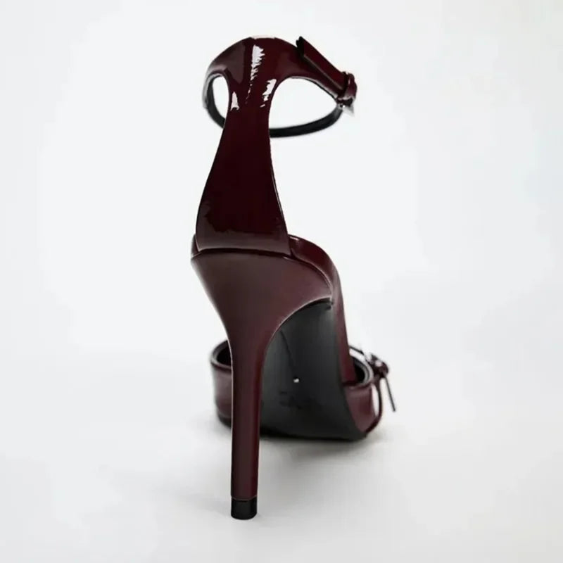 Elegant High Heeled Women's Shoes Patent Leather Pointed Toe Sexy Red Weddings Bridal Pumps Ladies Designer Luxury Stilettos