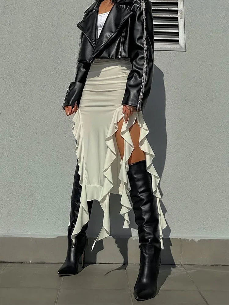 High Waist Sliver Bodycon Skirt