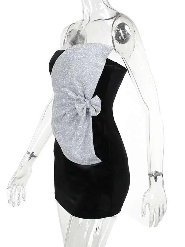 Sleeveless Bow Mini Dress