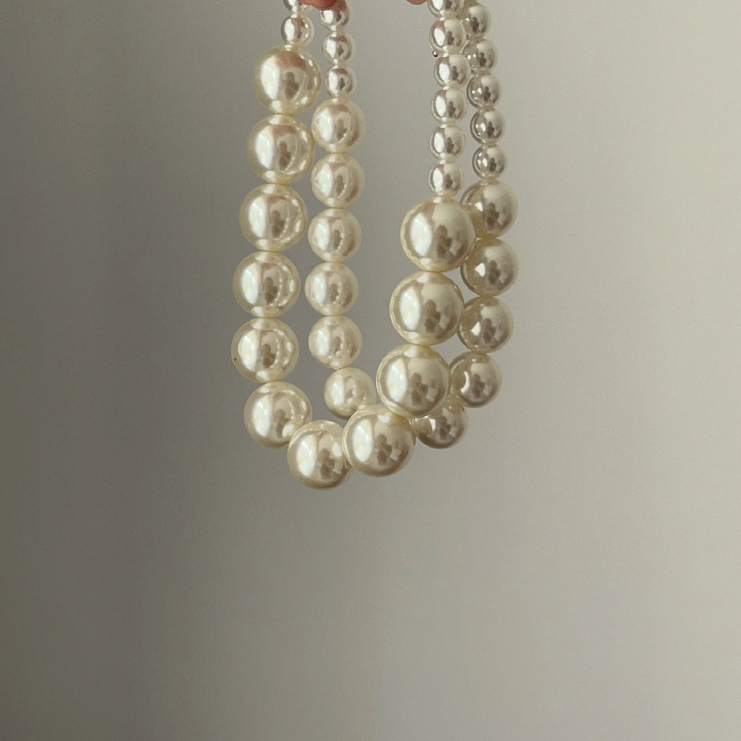 Vintage Hyperbole Double Layer Pearl Choker Necklace