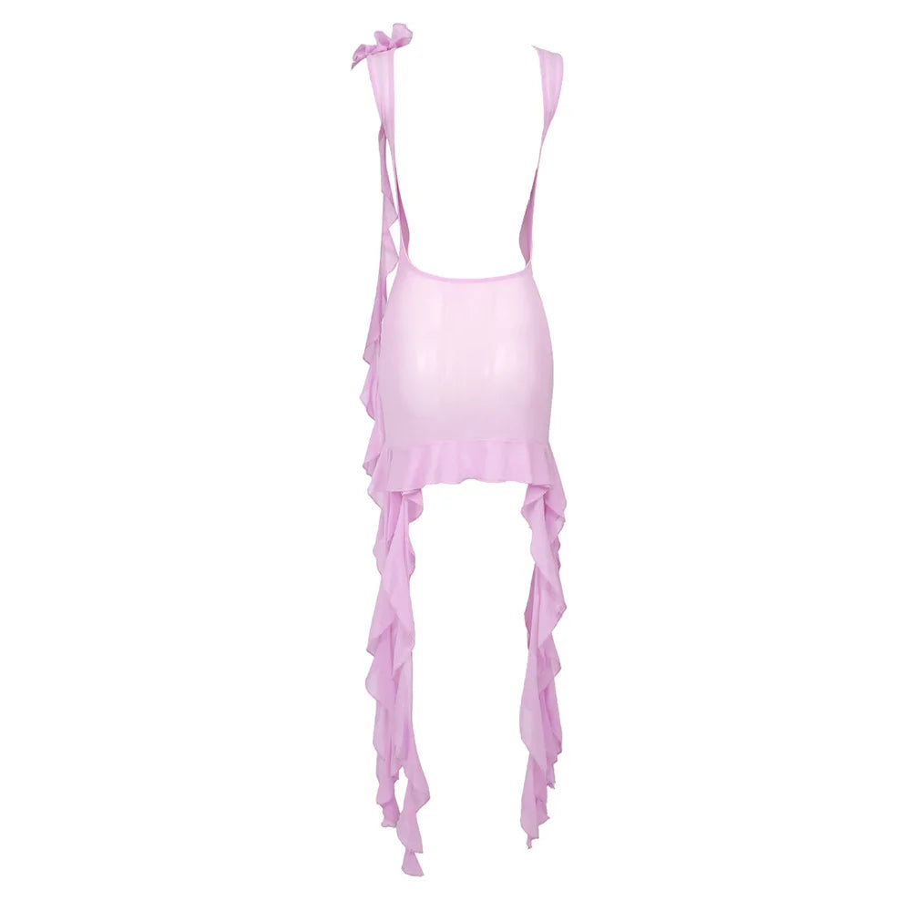 Sleeveless Mesh Dresses