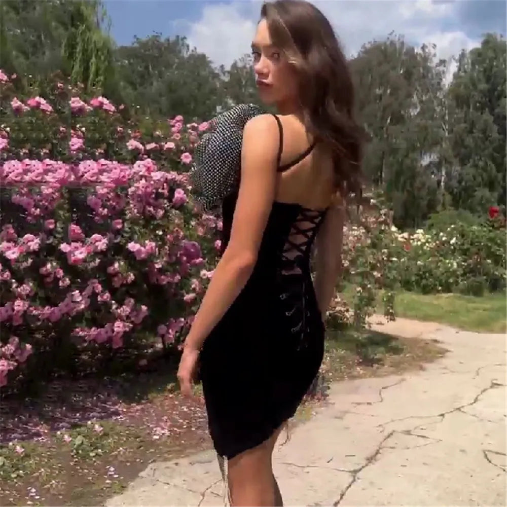 2024 New Elegant Spaghetti Strap 3D Flower Dresses