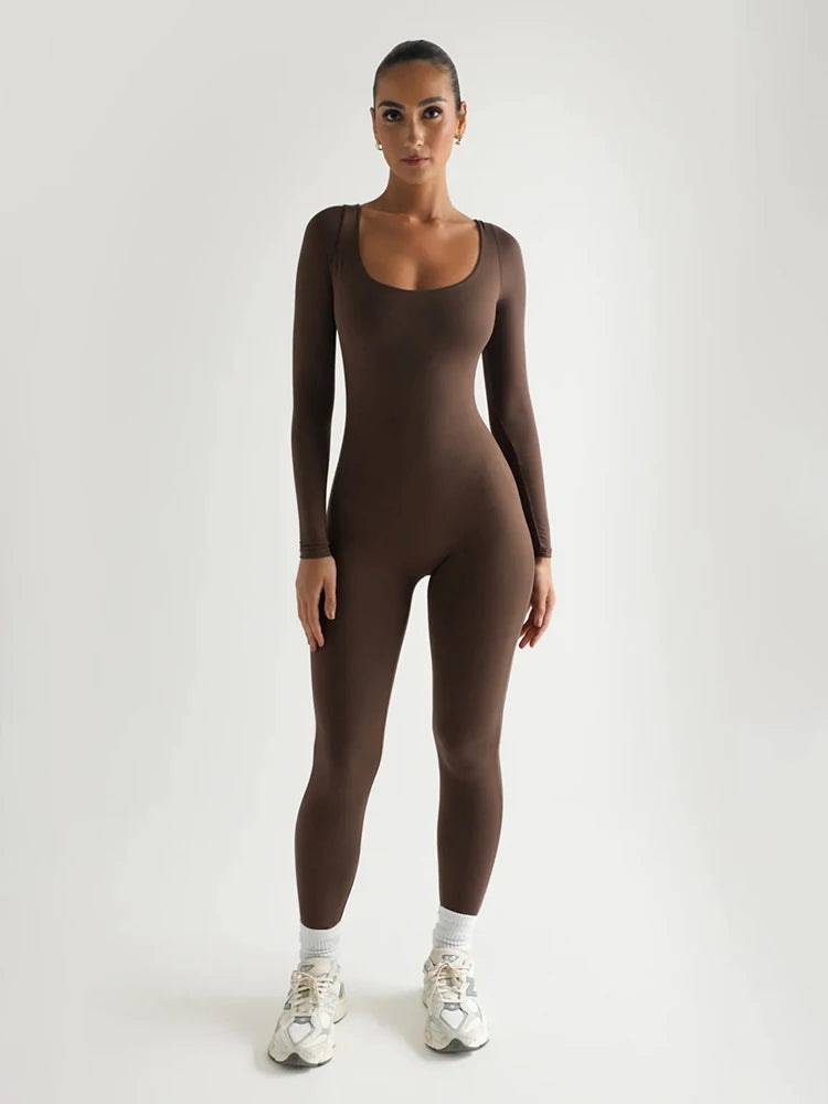 Yoga Jumpsuit Women Basics Long-sleeved Jumpsuits Fitness Exercise Workout