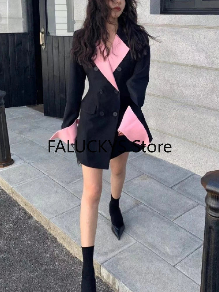 Autumn Elegant French Dress Women Vintage Mini Dress