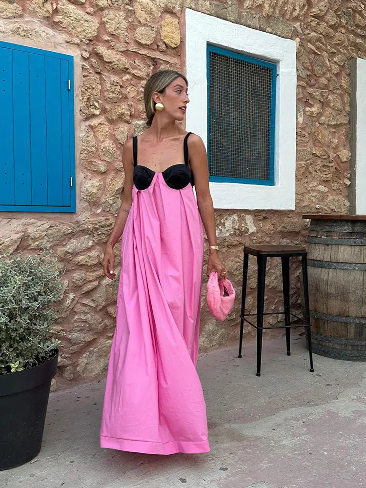 Sleeveless Backless Lace Up Vestidos Dress