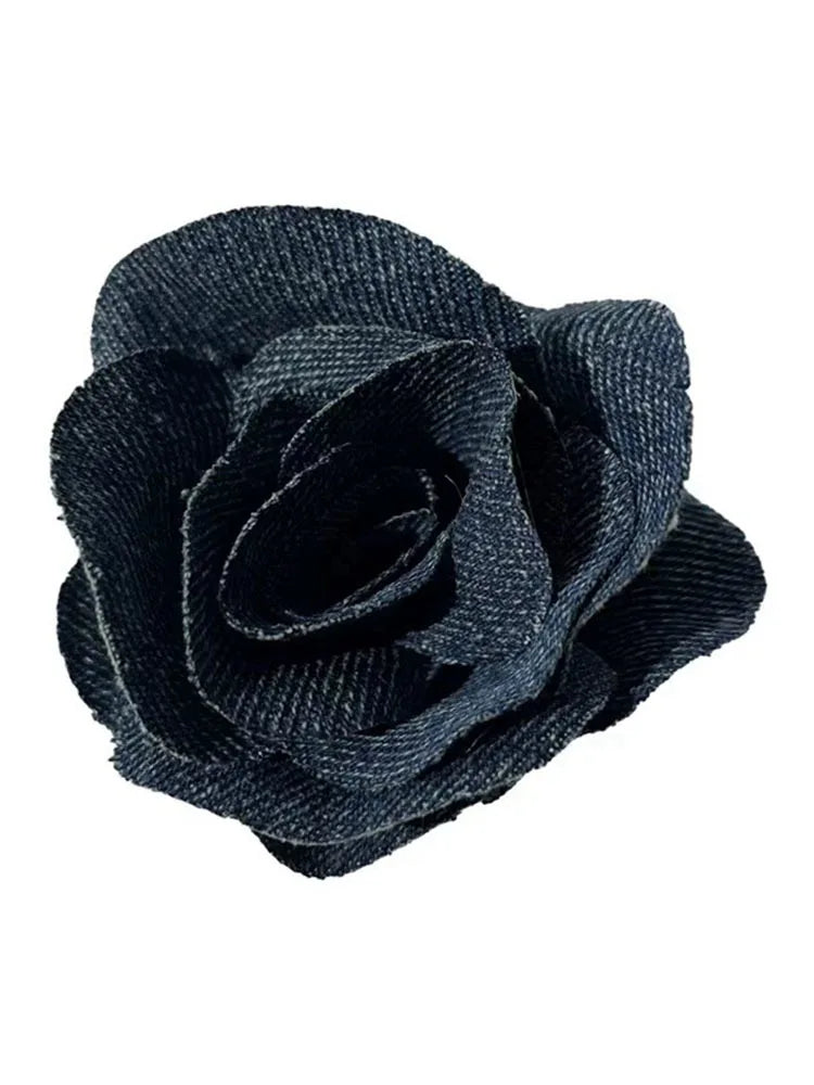 Trendy Vintage 3D Flower Long Sleeves Denim Coat