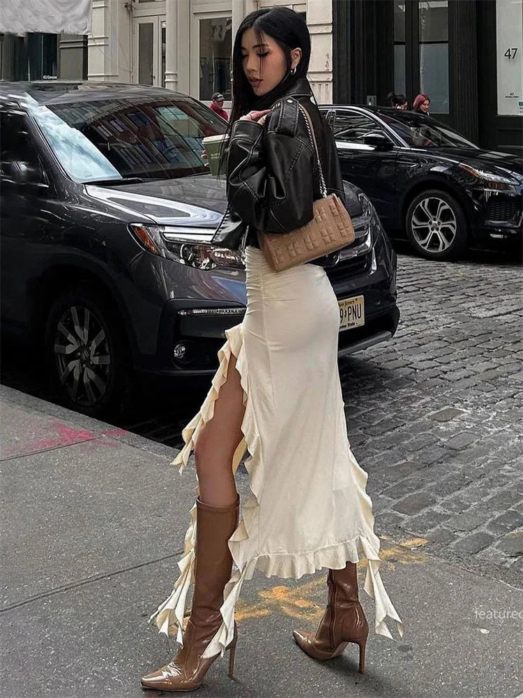 High Waist Sliver Bodycon Skirt