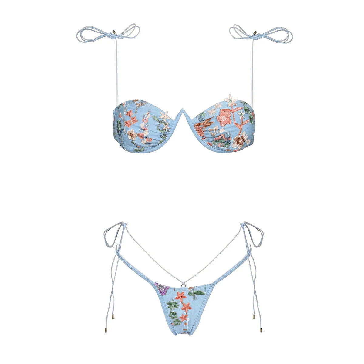 Push Up Bikini Swimsuit Female Swimwear Micro Bikini Set Swimming Suit Floral Thong Beachwear Brazilian Bikini