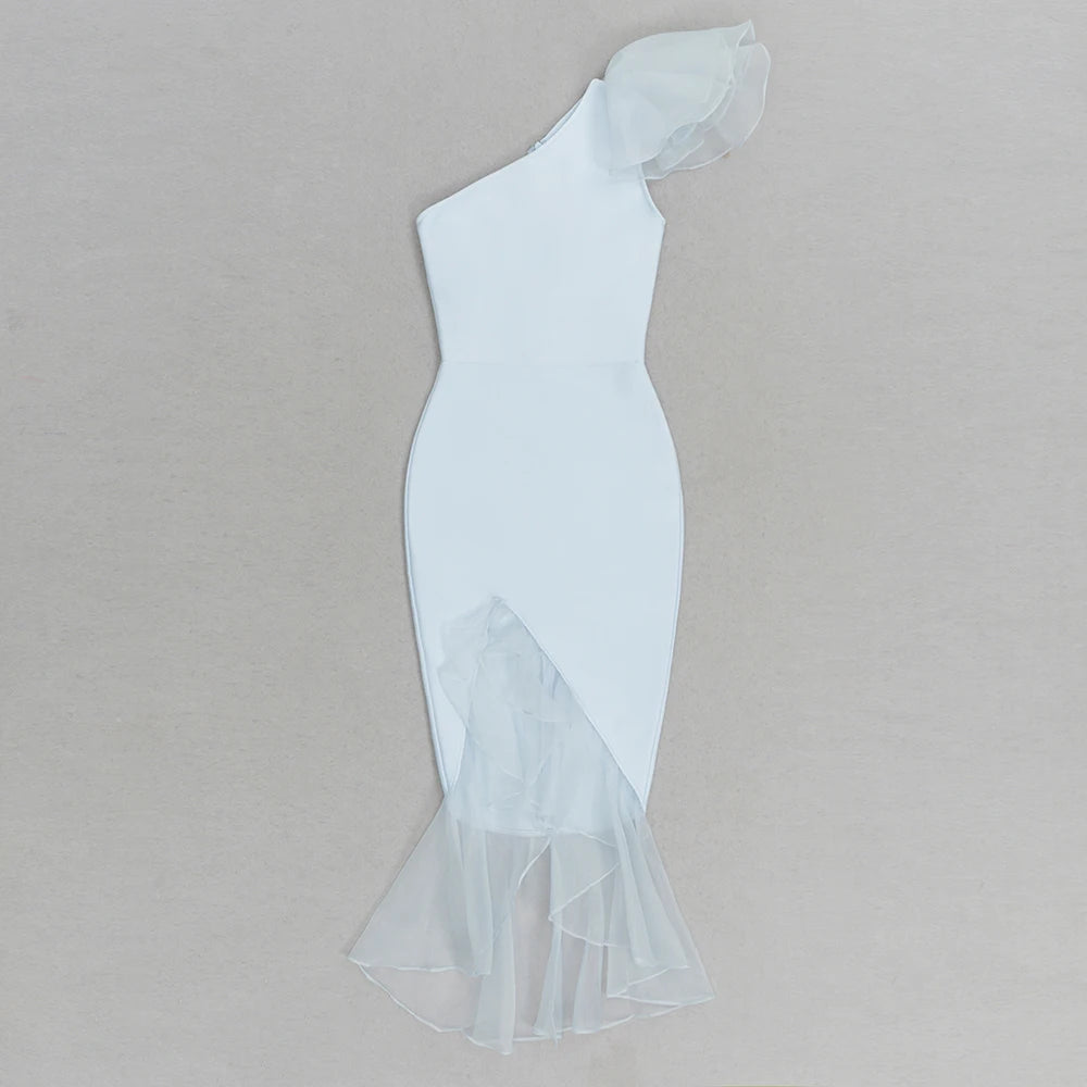 Bandage One Shoulder Sleeveless Dress