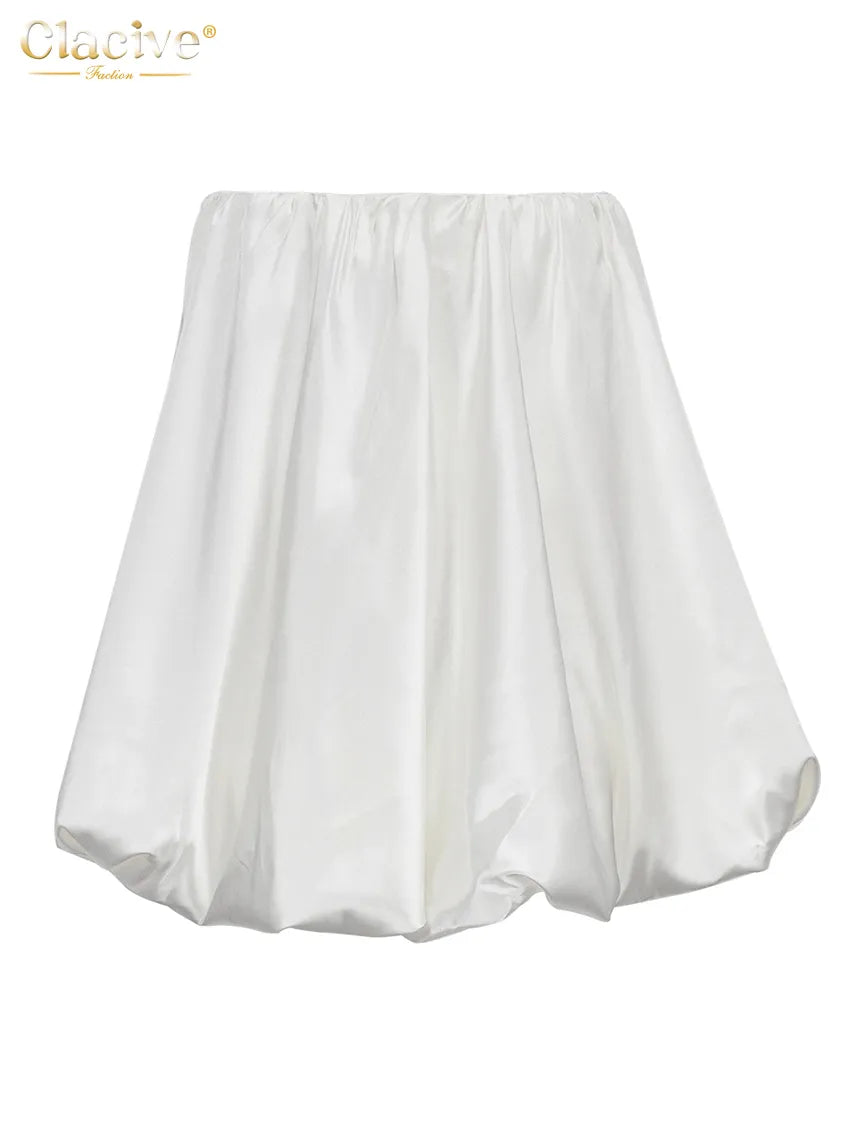High Waist Mini Skirts Fashion Slik Satin Pleated Faldas Skirt