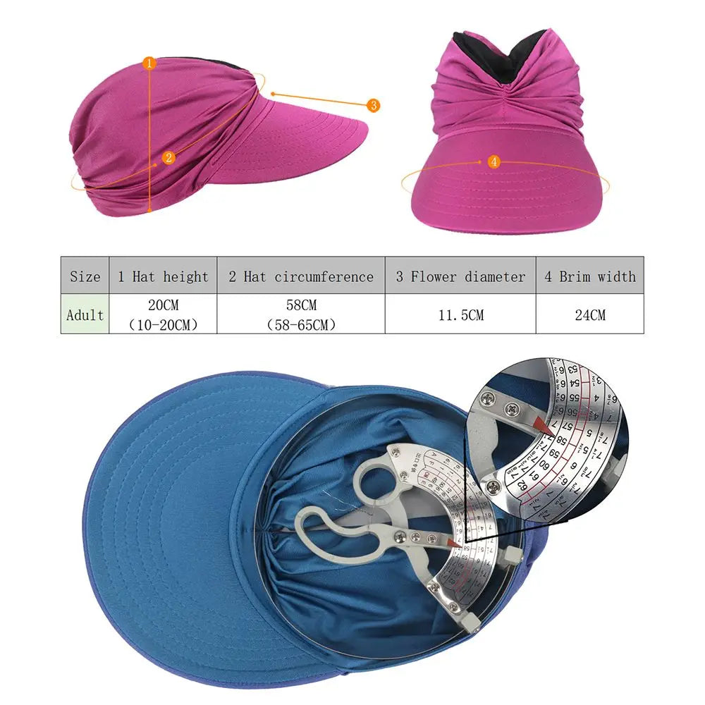 1Pc Wide Brim Double-sided Visor Hat Sun Protectio Anti-UV Summern Hats Fashion Flexible Baseball Cap Travel Beach Cap