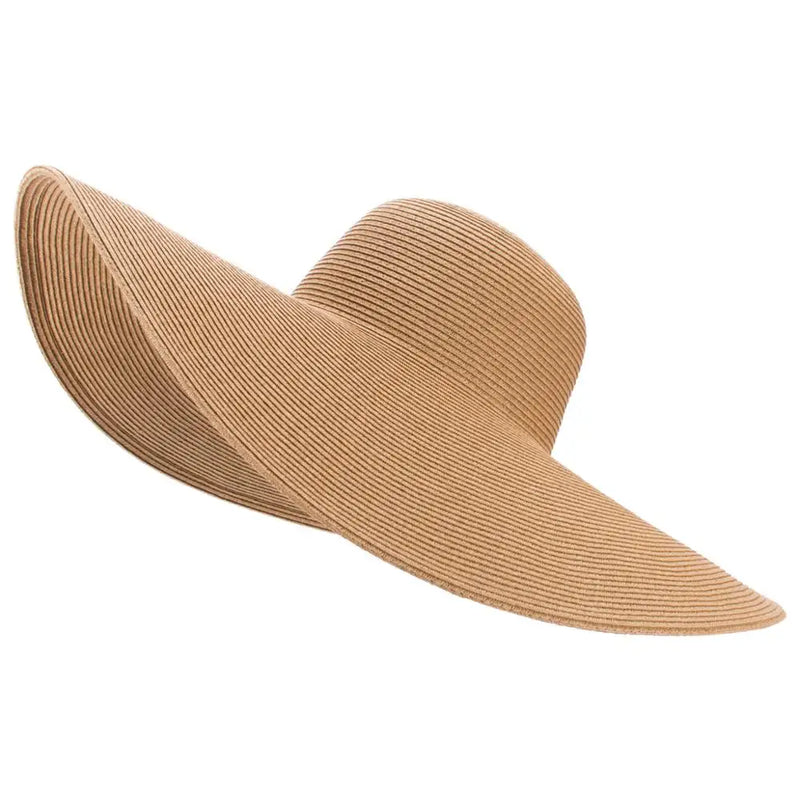 Foldable Oversized Huge Wide Brim Sun Beach Straw Hats Wedding Womens Floppy Party Dressy