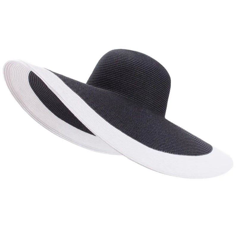 Foldable Oversized Huge Wide Brim Sun Beach Straw Hats Wedding Womens Floppy Party Dressy