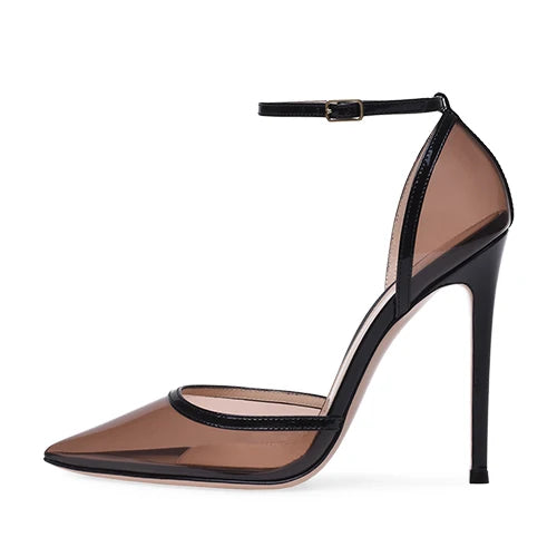 Pointed Toe High Heel Pumps Women Black Transparent Sexy Heeled Evening Dress Shoes Summer Clear Heels Large Size 2025