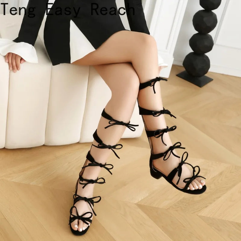 Women's Lace-up Bow Sandals